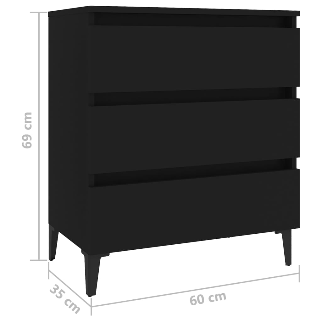 vidaXL Dressoir 60x35x69 cm bewerkt hout wit