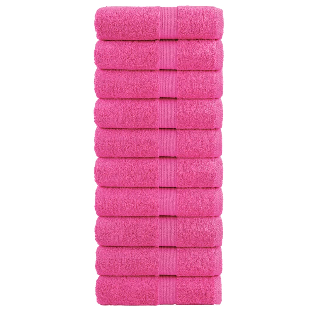 vidaXL Gastendoekjes SOLUND 10 st 600 g/m² 30x50 cm roze