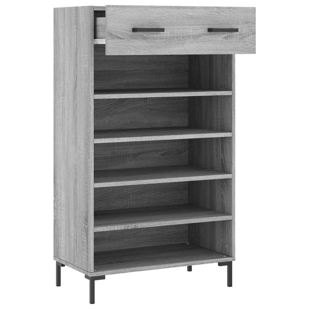 vidaXL Schoenenkast 60x35x105 cm bewerkt hout grijs sonoma eikenkleur