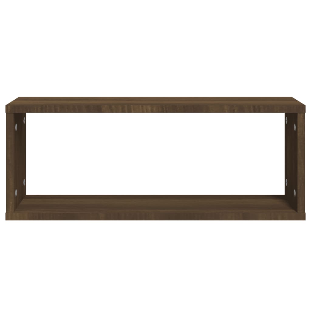 vidaXL Wandschappen kubus 6 st 60x15x23 cm bewerkt hout bruin eiken