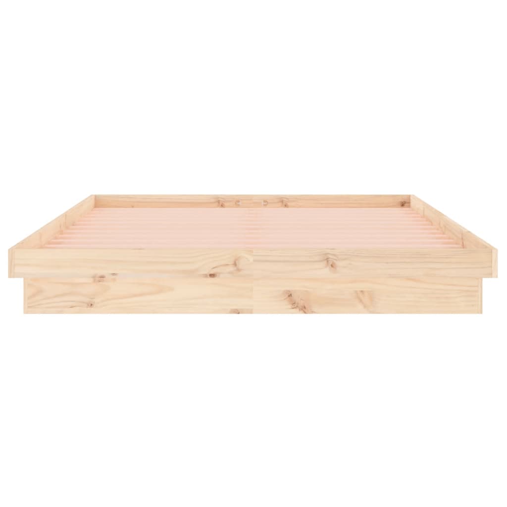 vidaXL Bedframe LED massief hout 140x200 cm