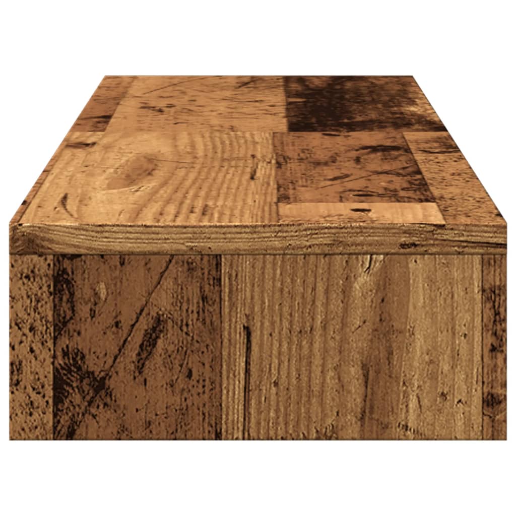 vidaXL Monitorstandaard verstelbaar 80x24x10,5 cm hout oud houtkleurig