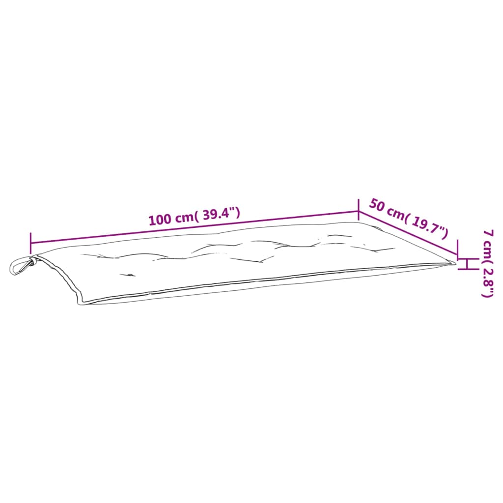 vidaXL Tuinbankkussens 2 st 100x50x7 cm oxford stof koningsblauw