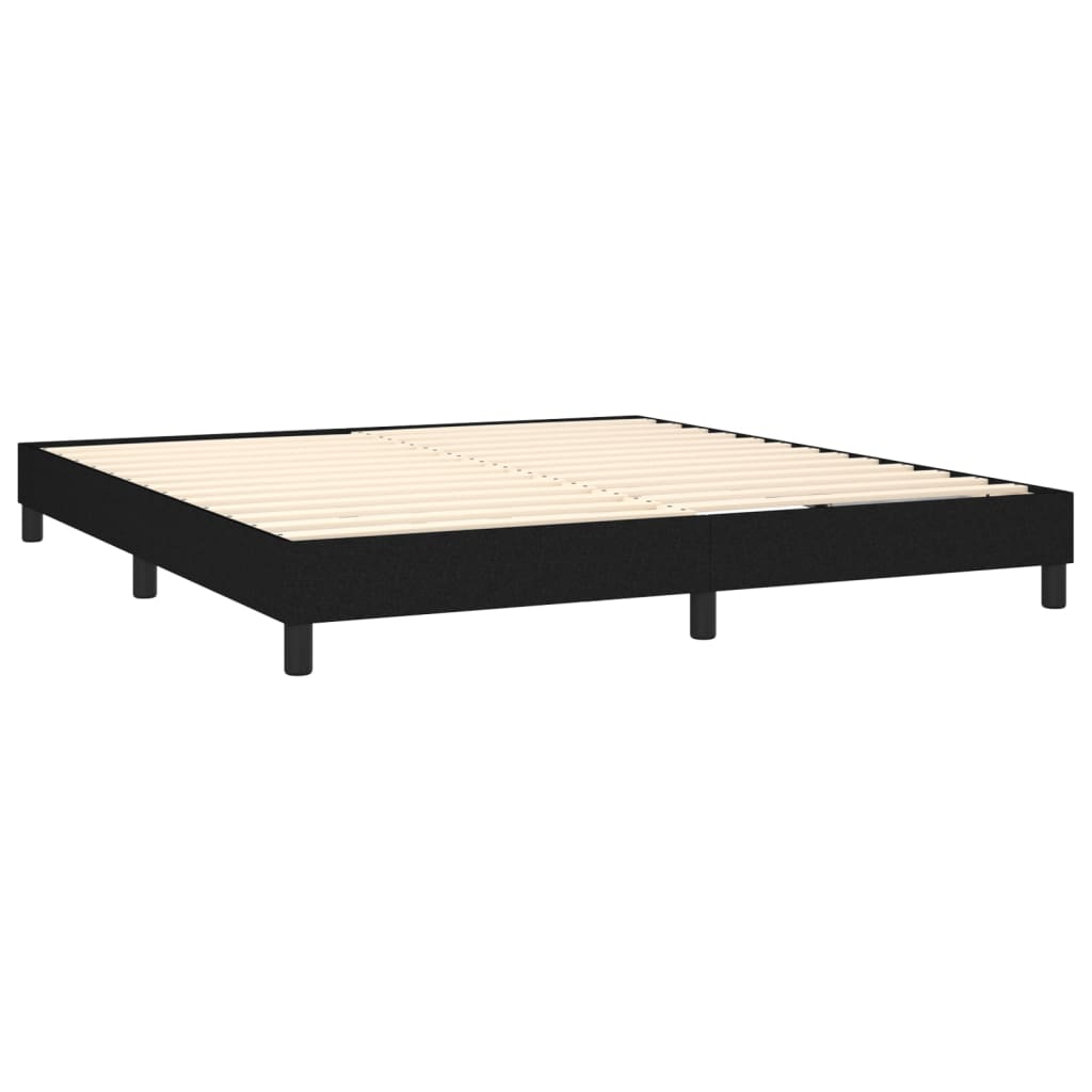 vidaXL Boxspring met matras stof zwart 160x200 cm