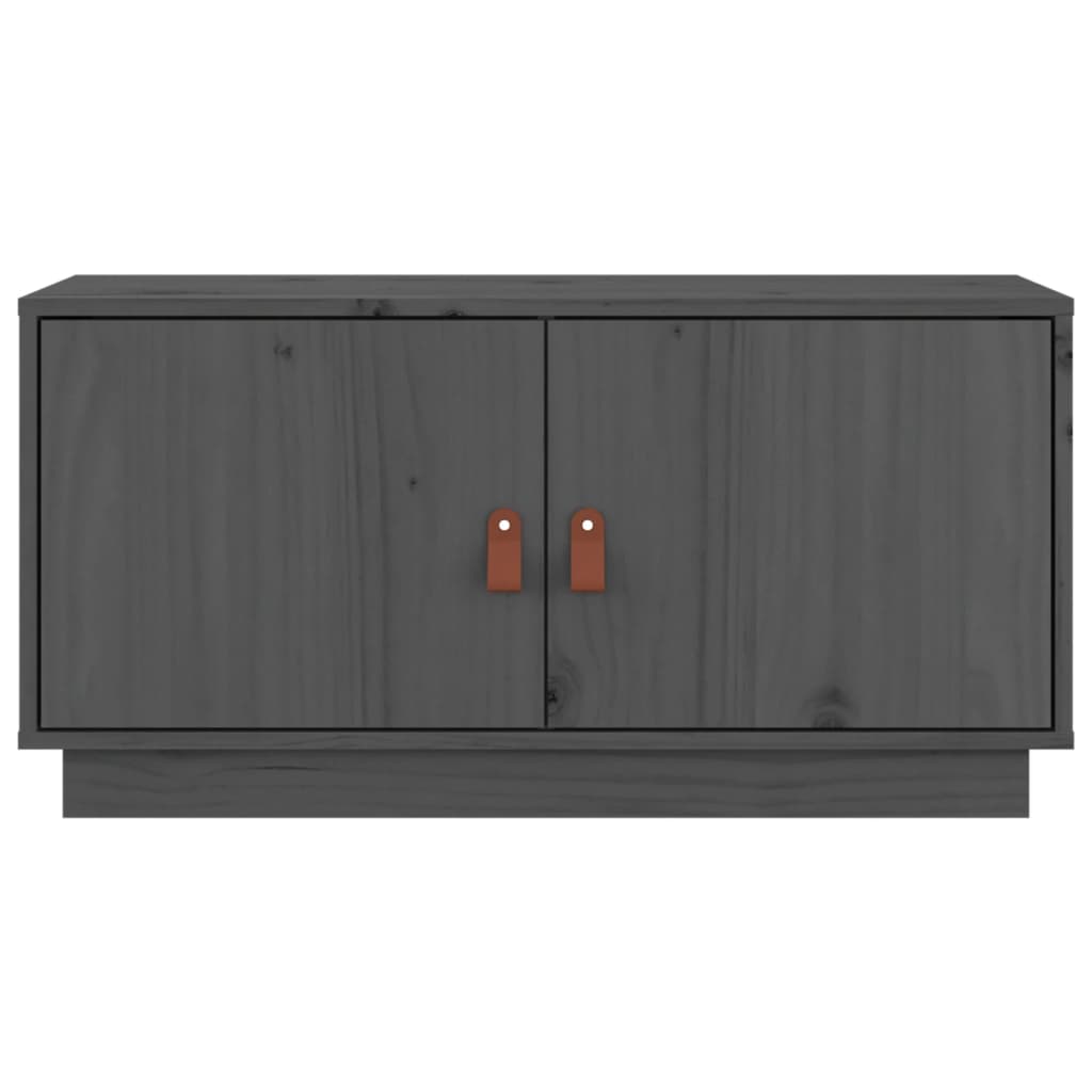 vidaXL Tv-meubel 80x34x40 cm massief grenenhout grijs