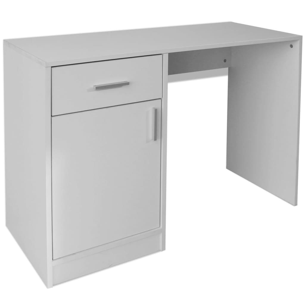 vidaXL Bureau met lade en kastje 100x40x73 cm wit