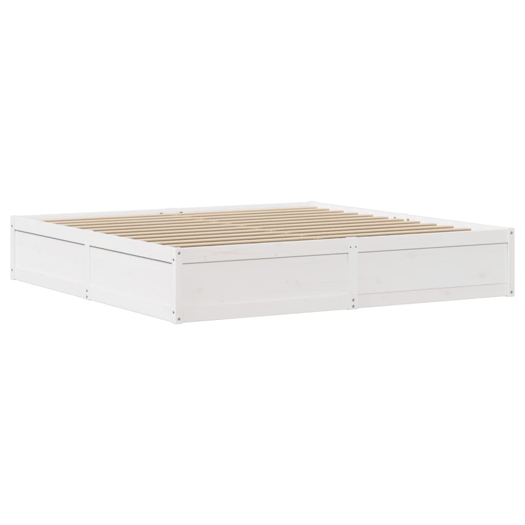 vidaXL Bedframe zonder matras massief grenenhout wit 180x200 cm