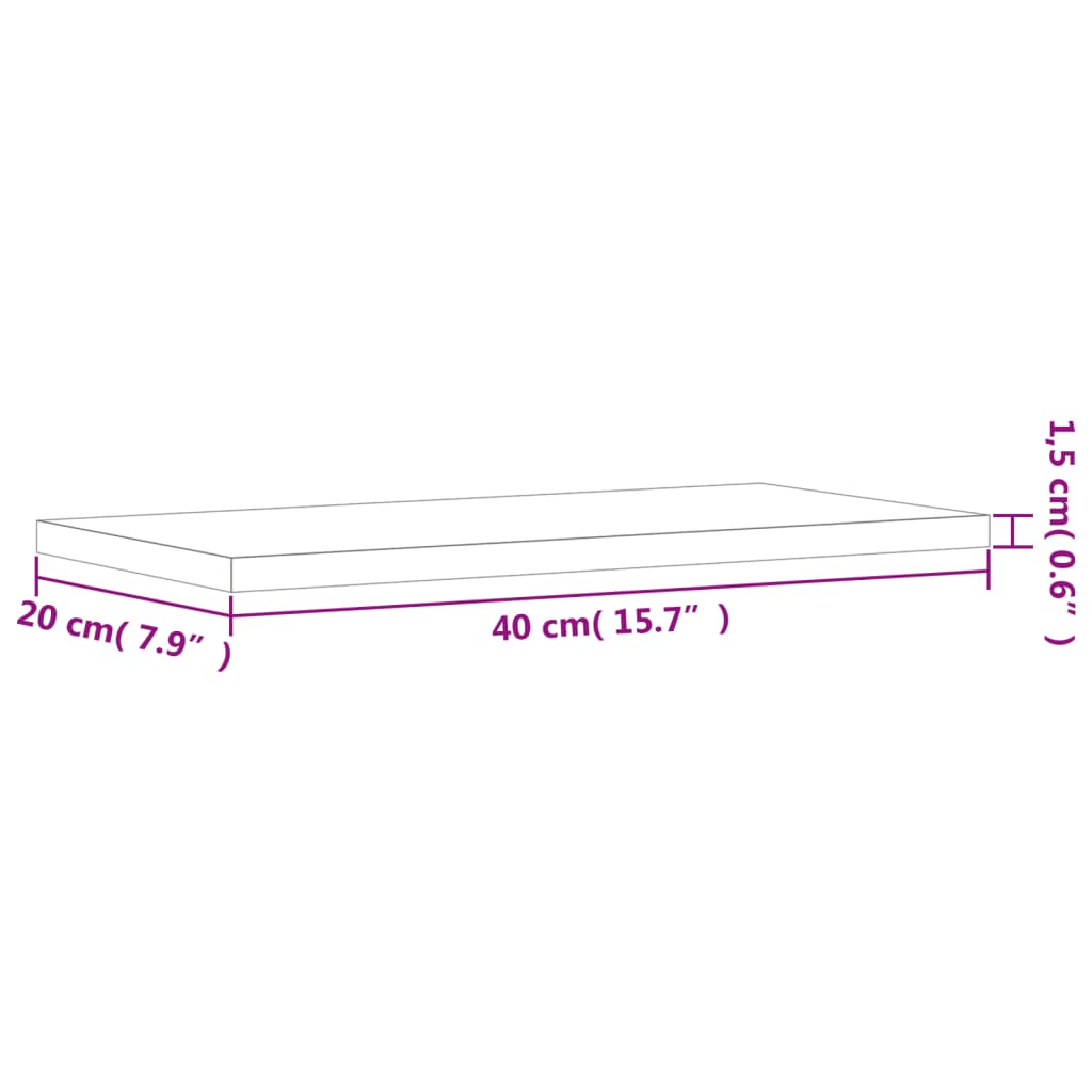 vidaXL Wandschappen 4 st 40x20x1,5 cm bewerkt hout hoogglans wit