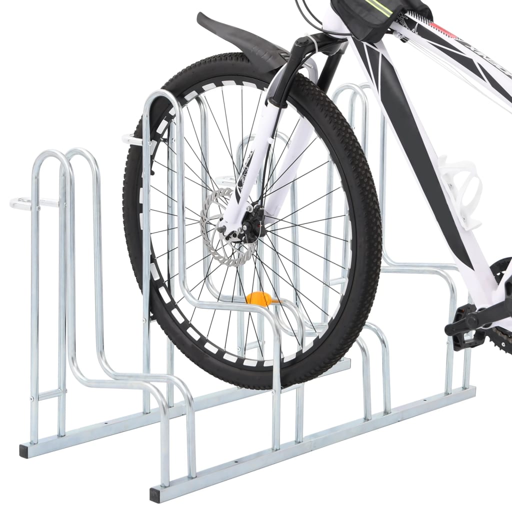 vidaXL Fietsenstandaard voor 4 fietsen vrijstaand gegalvaniseerd staal