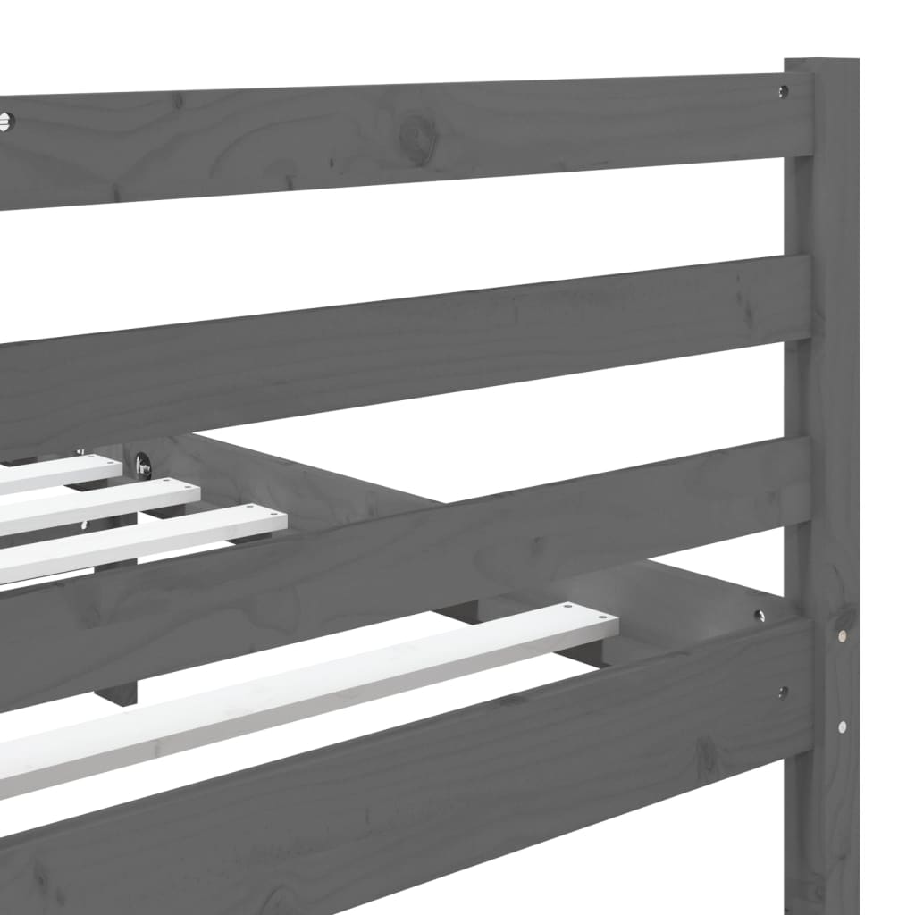 vidaXL Bedframe massief grenenhout grijs 140x190 cm