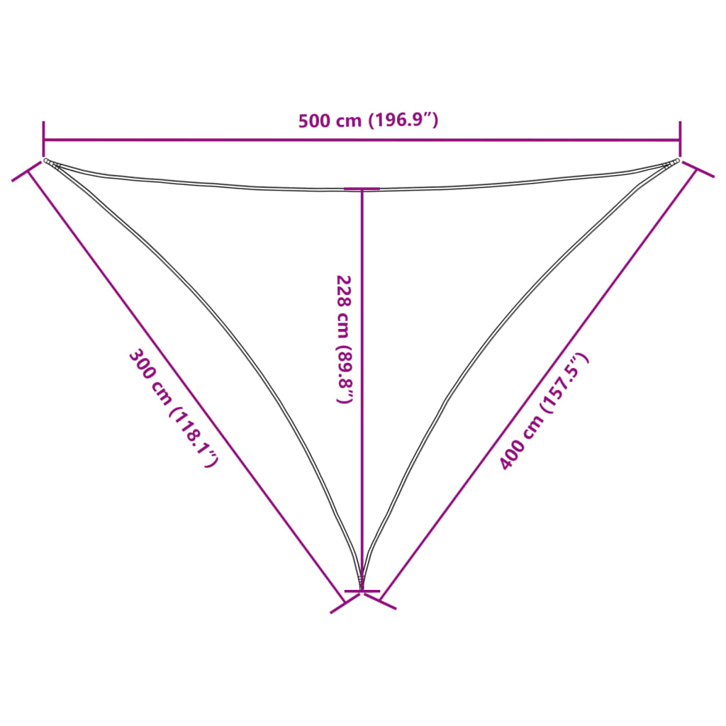 vidaXL Zonnescherm driehoekig 3x4x5 m oxford stof zwart