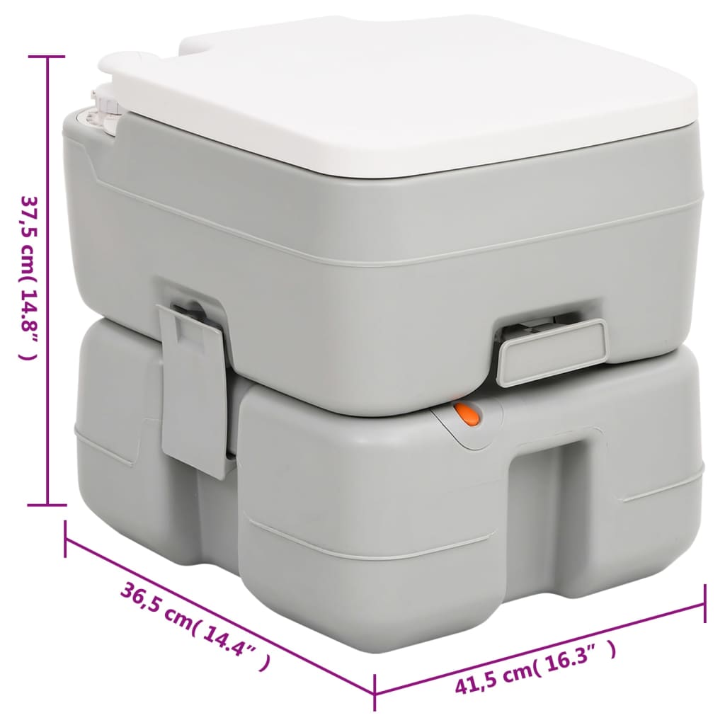 vidaXL Campingtoilet en watertankset draagbaar