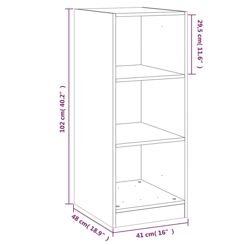 vidaXL Kledingkast 48x41x102 cm bewerkt hout gerookt eikenkleurig