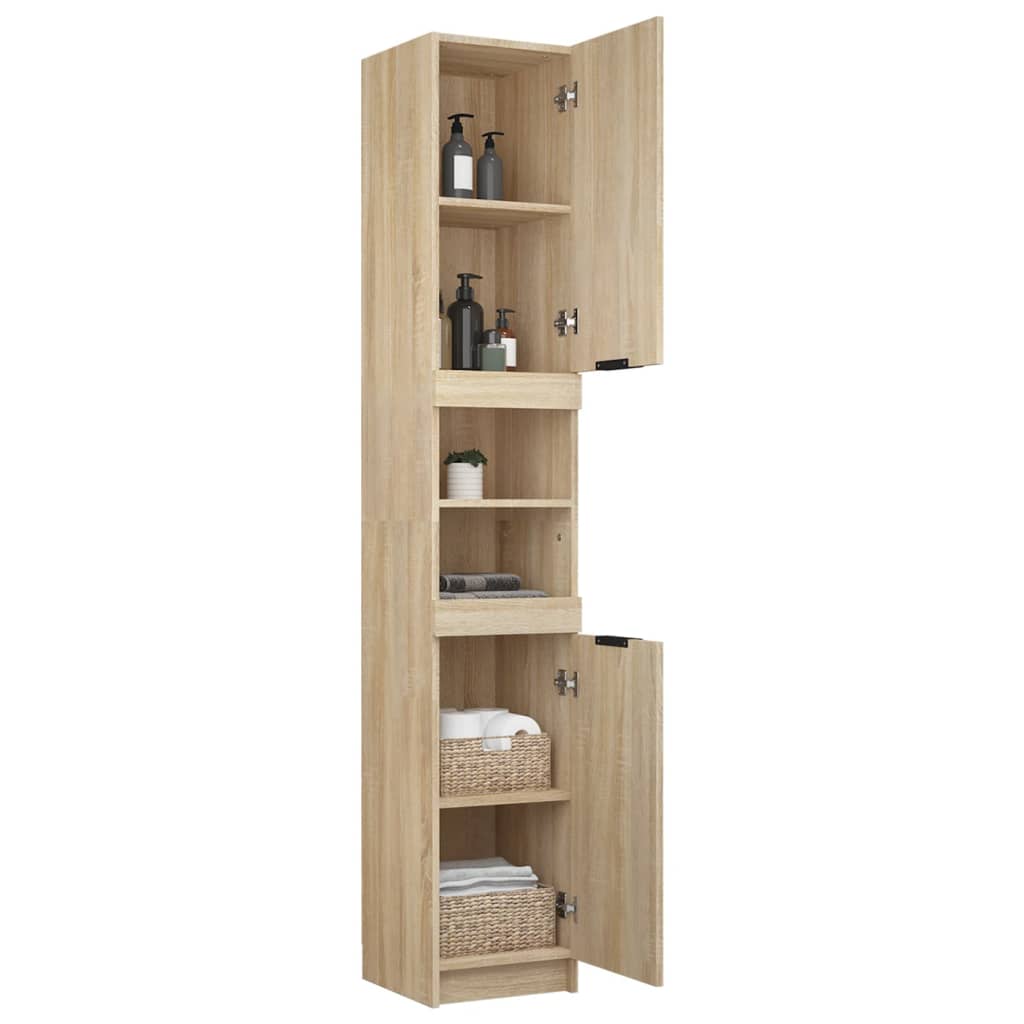 vidaXL Badkamerkast 32x34x188,5 cm bewerkt hout sonoma eikenkleurig