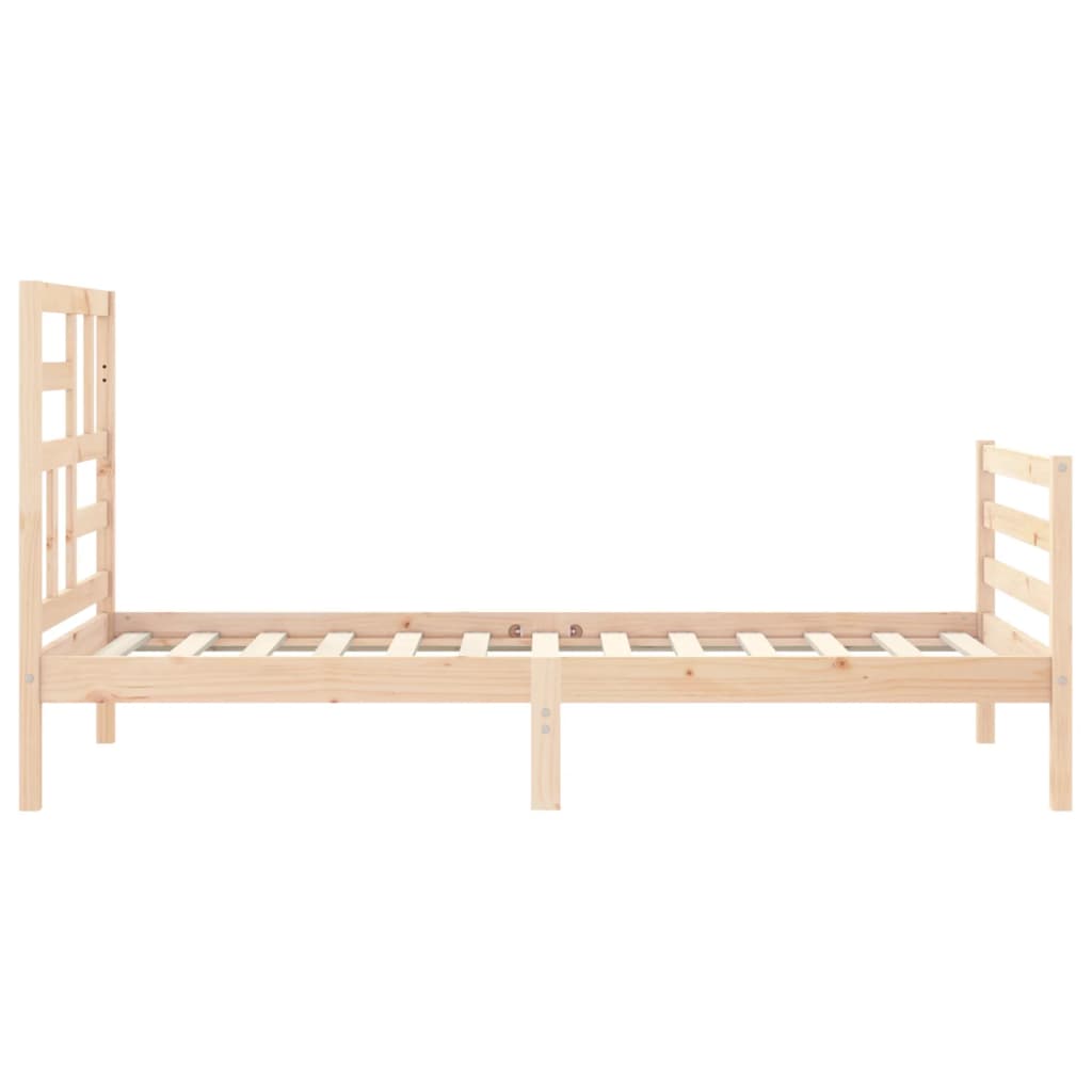 vidaXL Bedframe met hoofdbord massief hout 90x200 cm