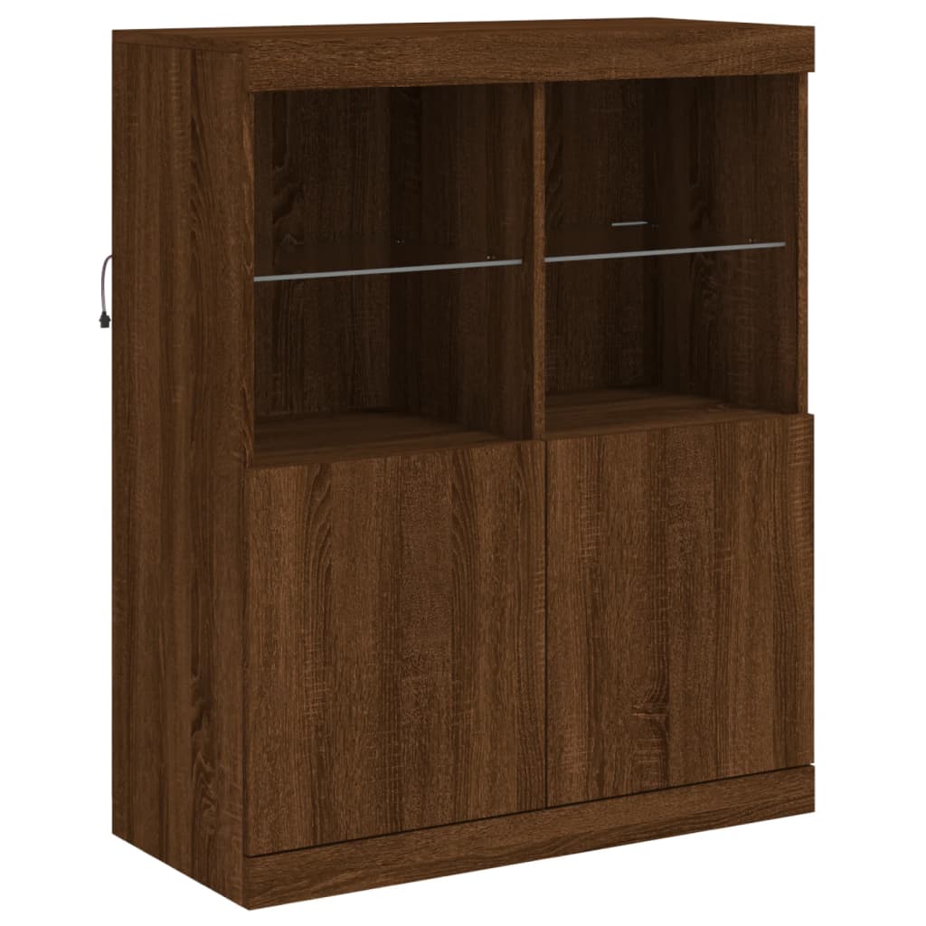 vidaXL Dressoir met LED-verlichting 283x37x100 cm bruin eikenkleur