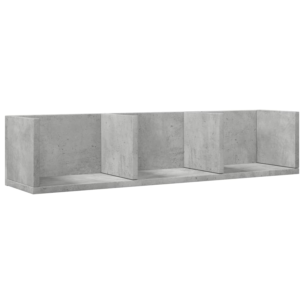 vidaXL Wandkast 75x18x16,5 cm bewerkt hout betongrijs