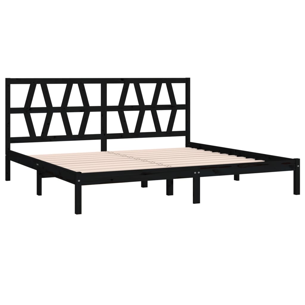 vidaXL Bedframe massief grenenhout zwart 200x200 cm