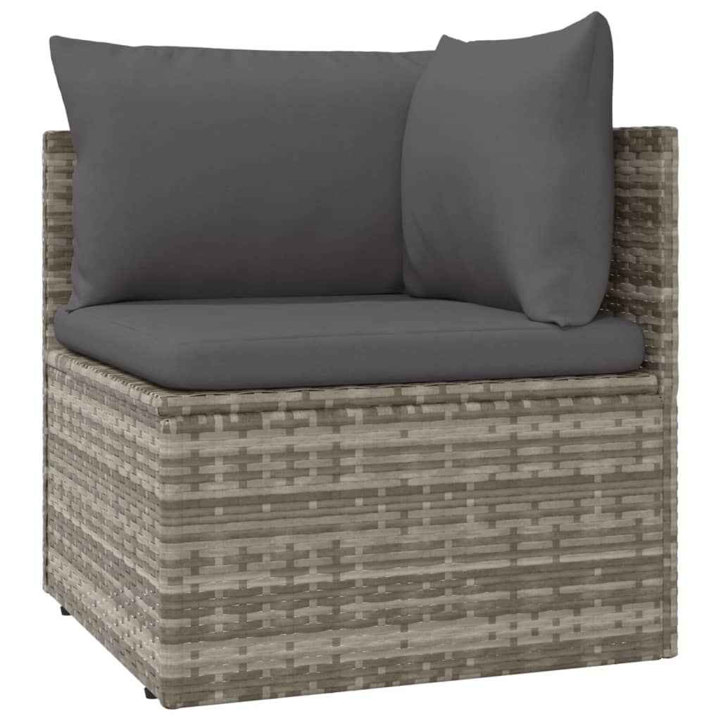 vidaXL 13-delige Loungeset met kussens poly rattan grijs