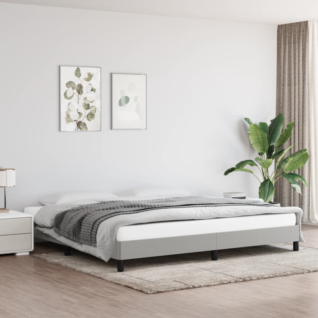 vidaXL Bedframe zonder matras stof lichtgrijs 200x200 cm