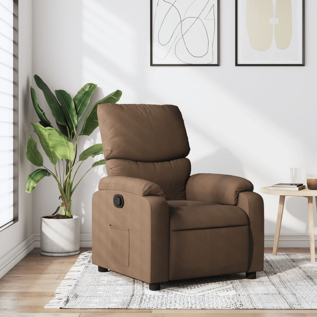 vidaXL Fauteuil verstelbaar stof bruin