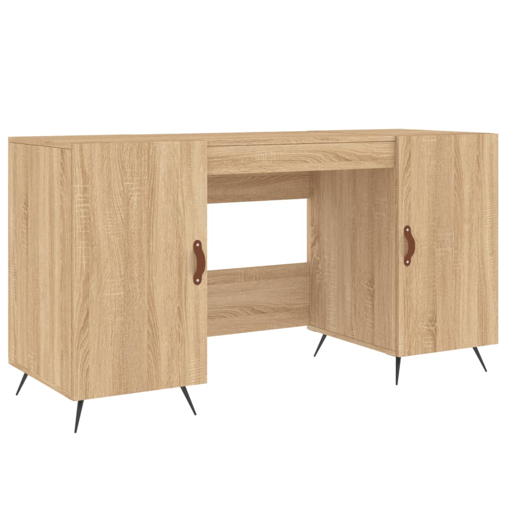 vidaXL Bureau 140x50x75 cm bewerkt hout sonoma eikenkleurig