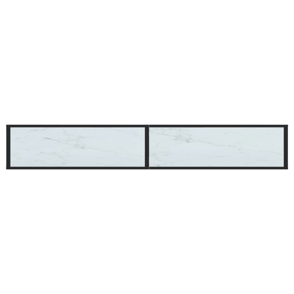 vidaXL Wandtafel 220x35x75,5 cm gehard glas witmarmerkleurig