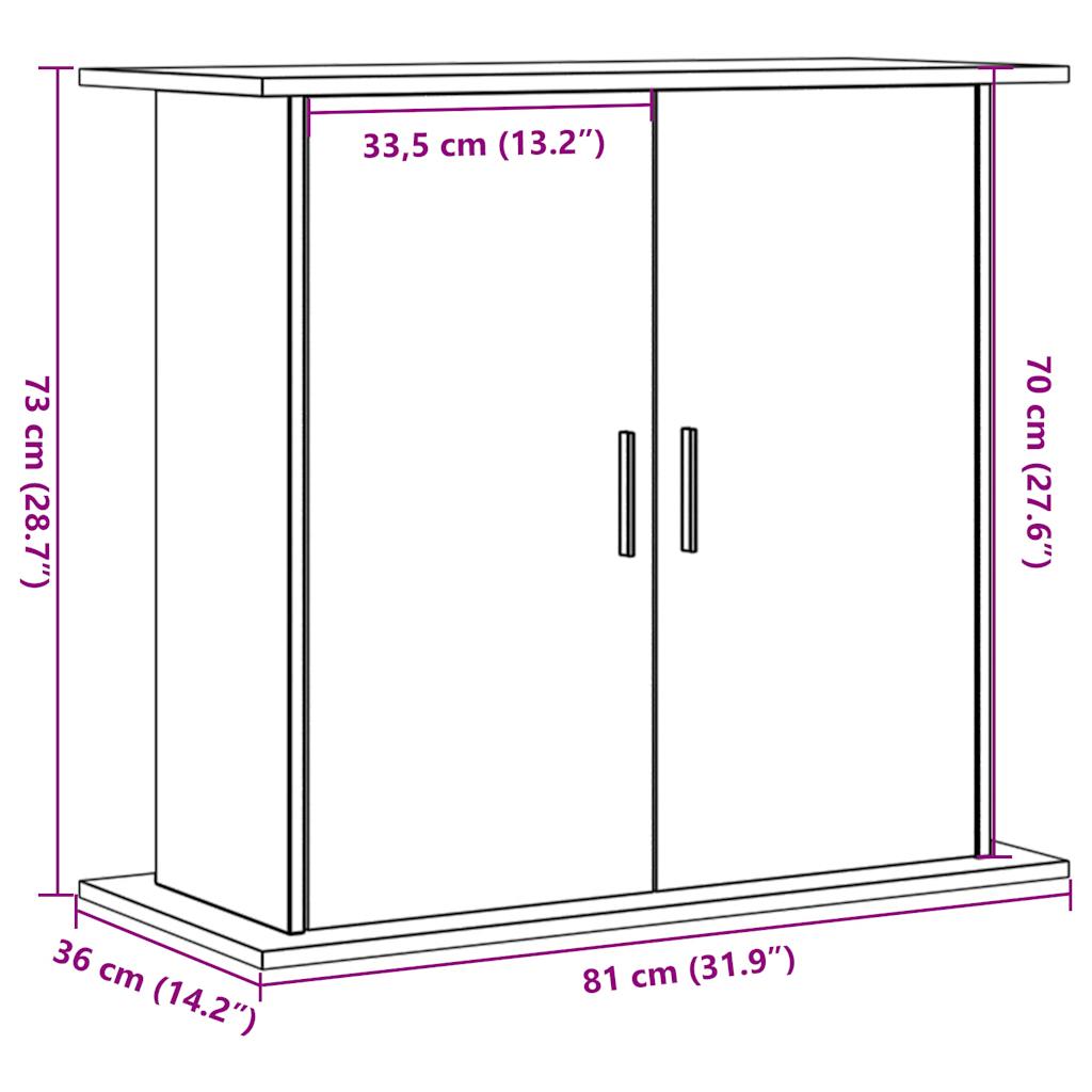 vidaXL Aquariumstandaard 81x36x73 cm bewerkt hout oud houtkleurig