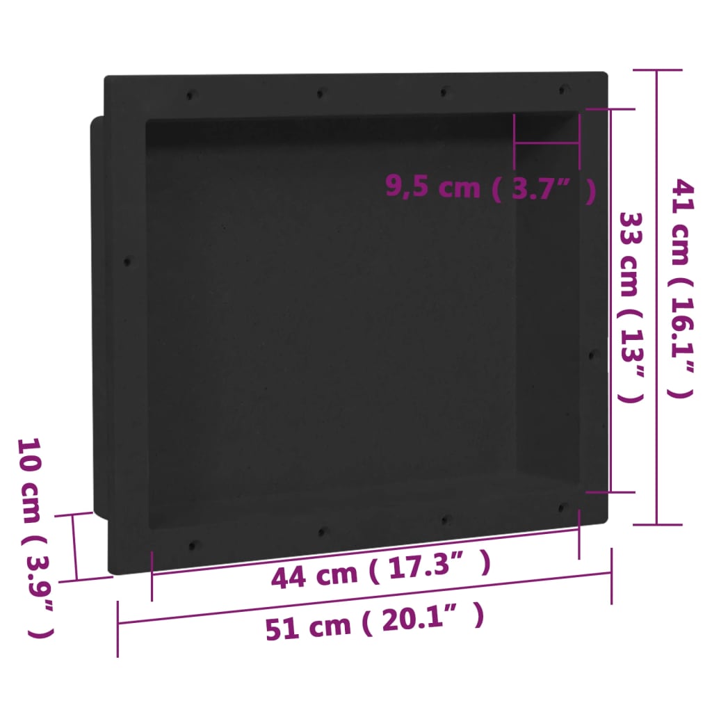 vidaXL Douchenis 41x51x10 cm matzwart