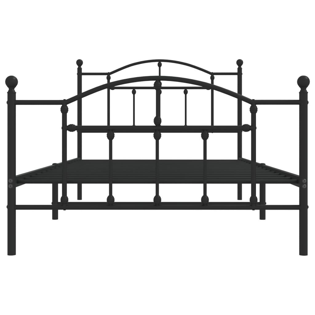 vidaXL Bedframe met hoofd- en voeteneinde metaal zwart 100x200 cm