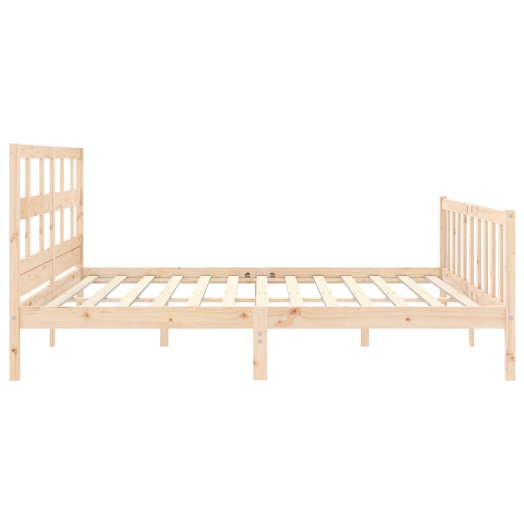 vidaXL Bedframe met hoofdbord massief hout