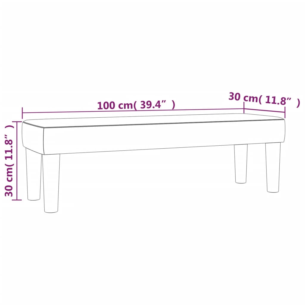 vidaXL Bankje 100x30x30 cm stof donkerbruin