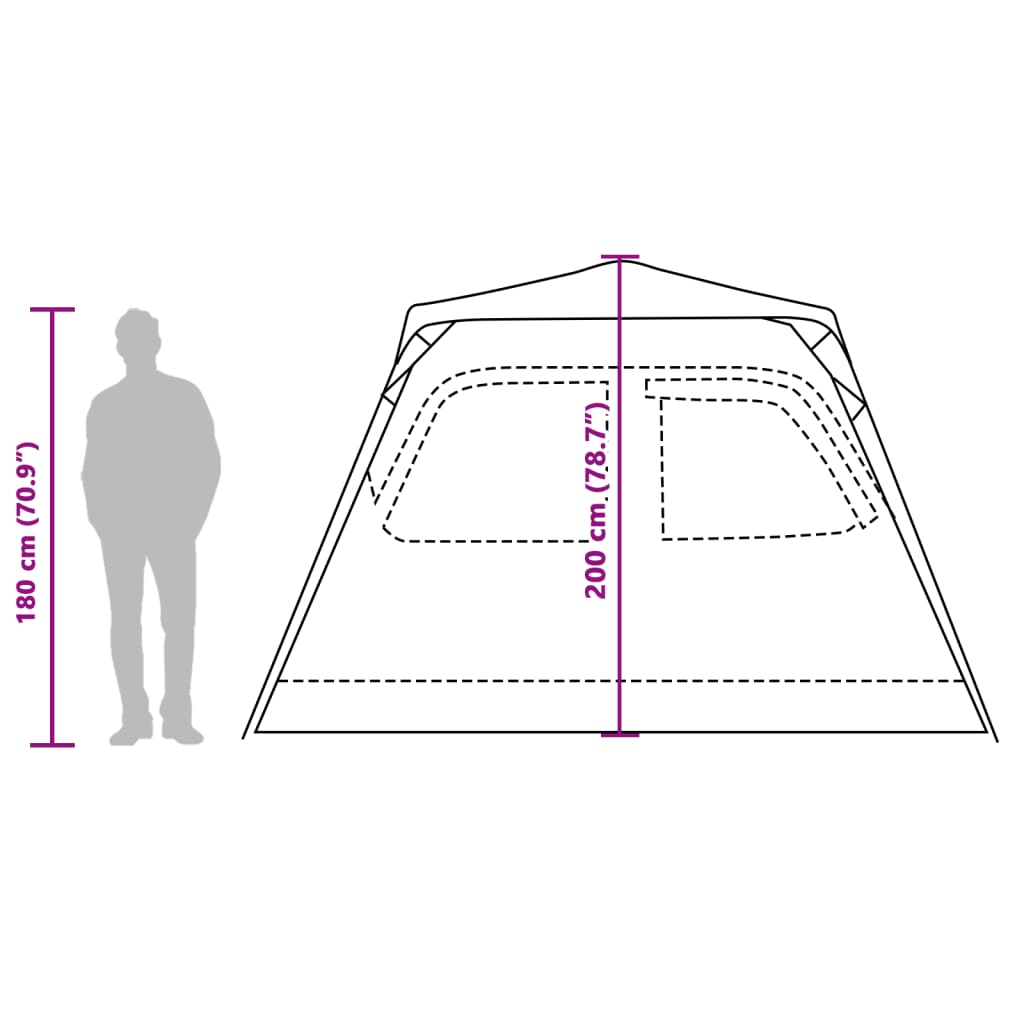 vidaXL Koepeltent 6-persoons snelontgrendeling groen