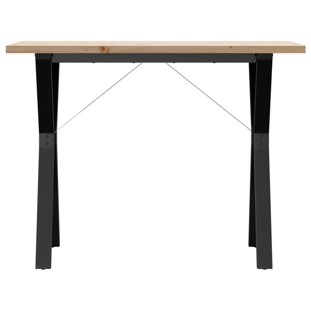 vidaXL Eettafel Y-frame 100x50x75,5 cm massief grenenhout en gietijzer