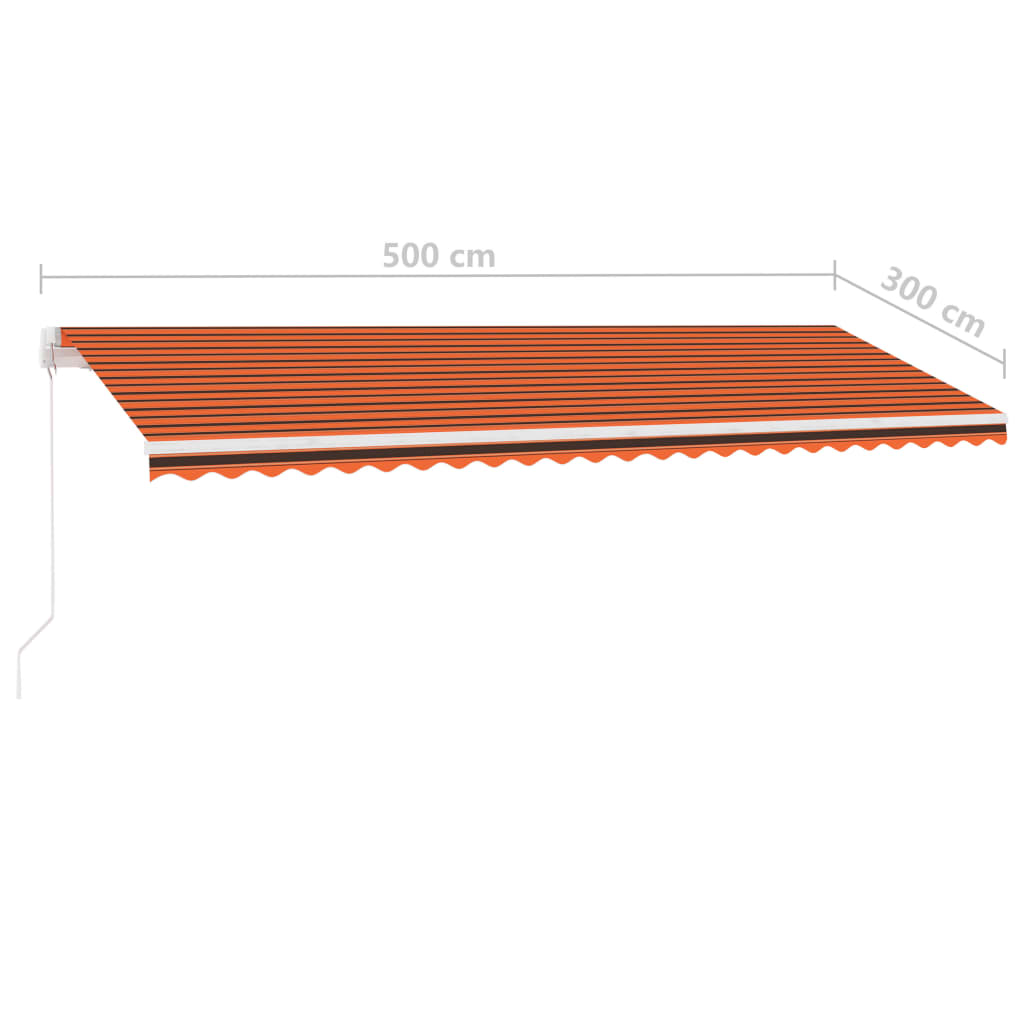 vidaXL Luifel vrijstaand handmatig uittrekbaar 500x300 cm oranje bruin