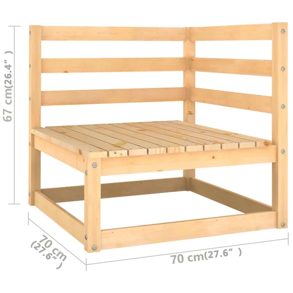 vidaXL 10-delige Loungeset met kussens massief grenenhout