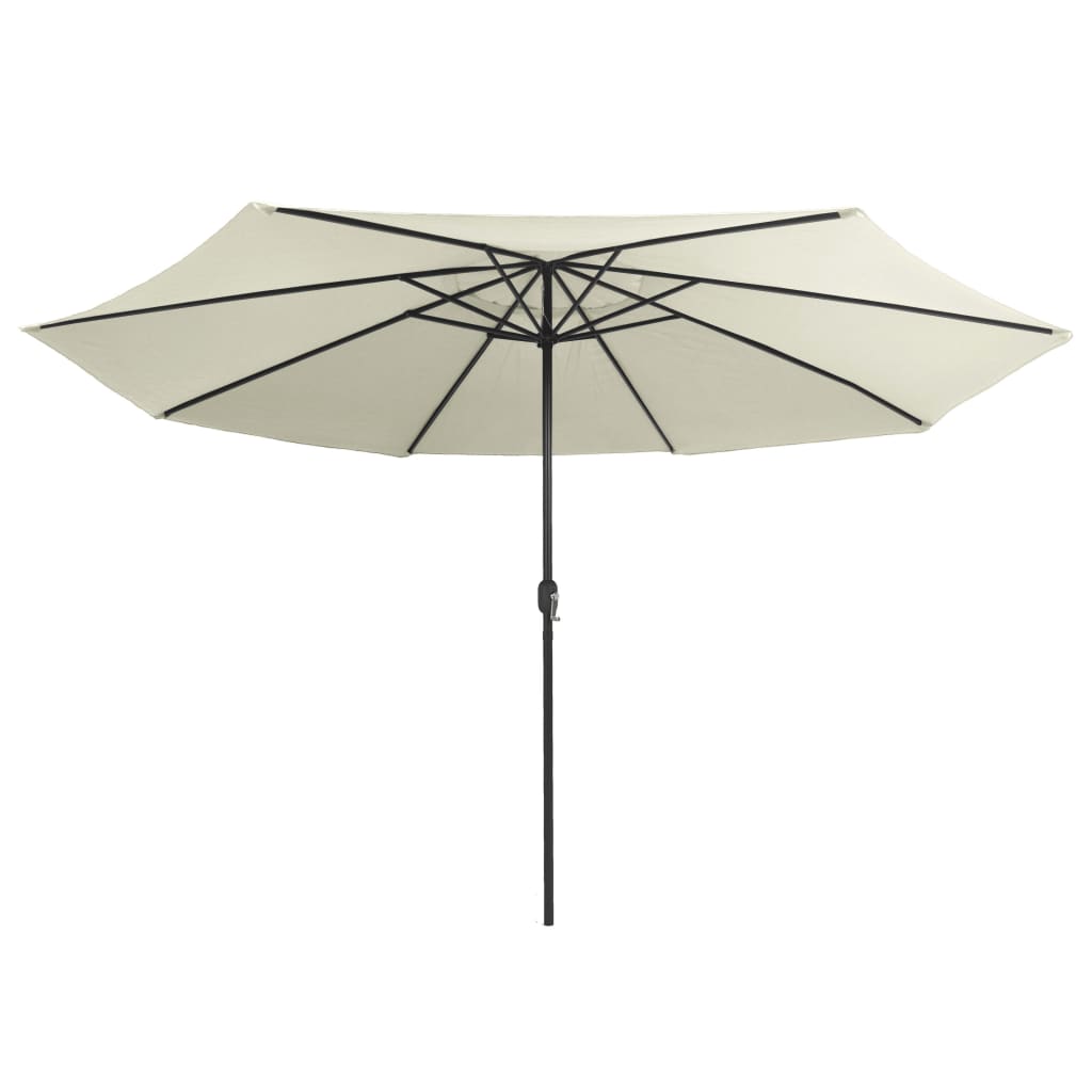 vidaXL Parasol met metalen paal 390 cm zandwit