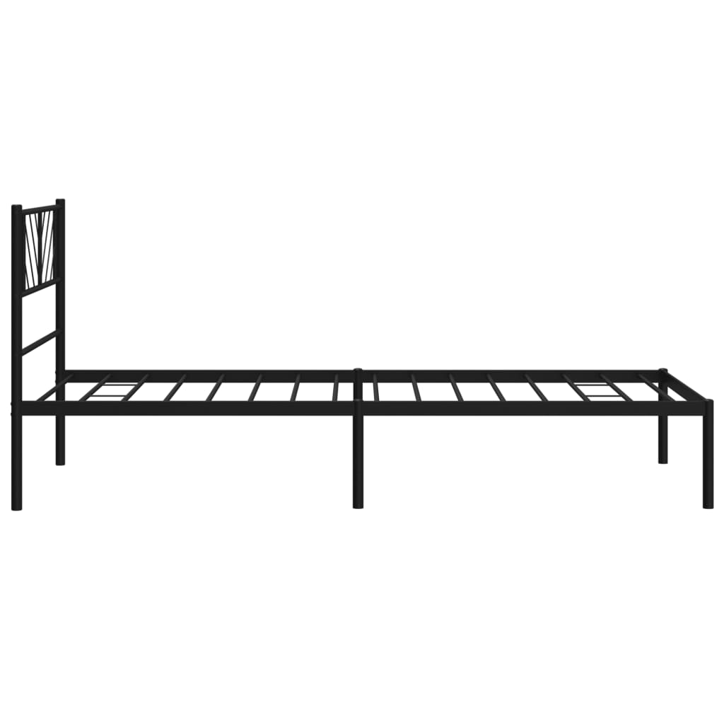 vidaXL Bedframe met hoofdbord metaal zwart 100x190 cm