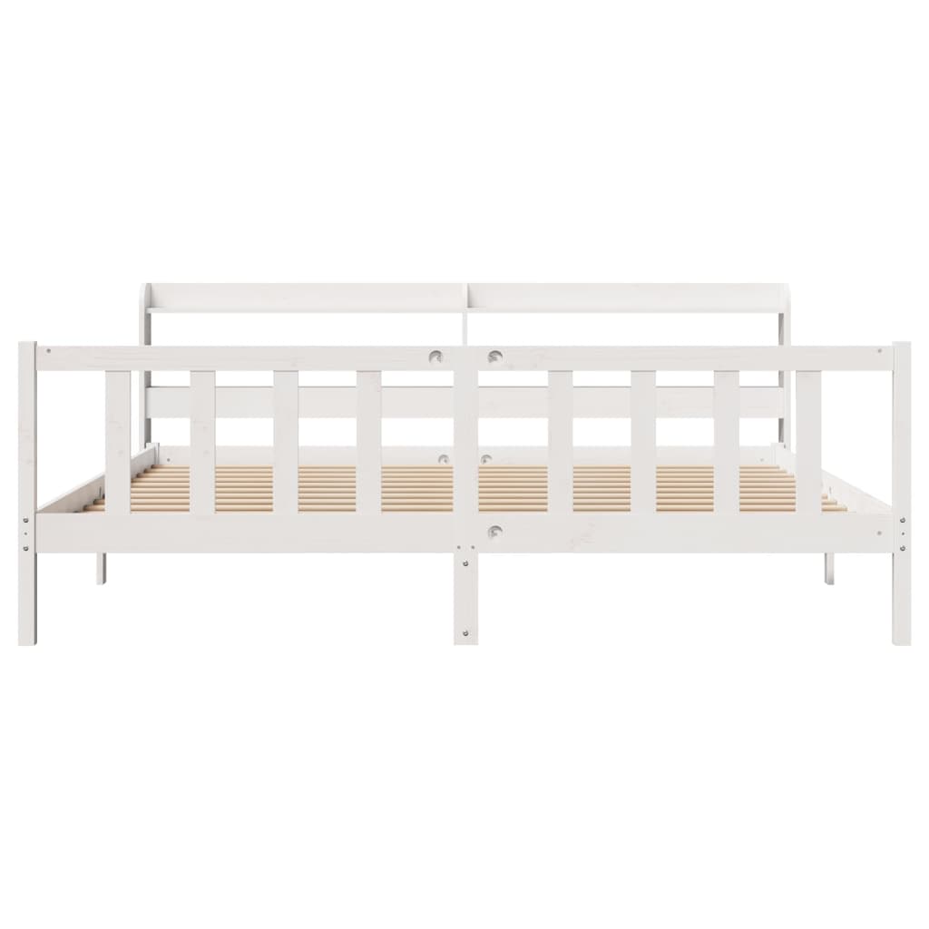 vidaXL Bedframe zonder matras massief grenenhout wit 180x200 cm