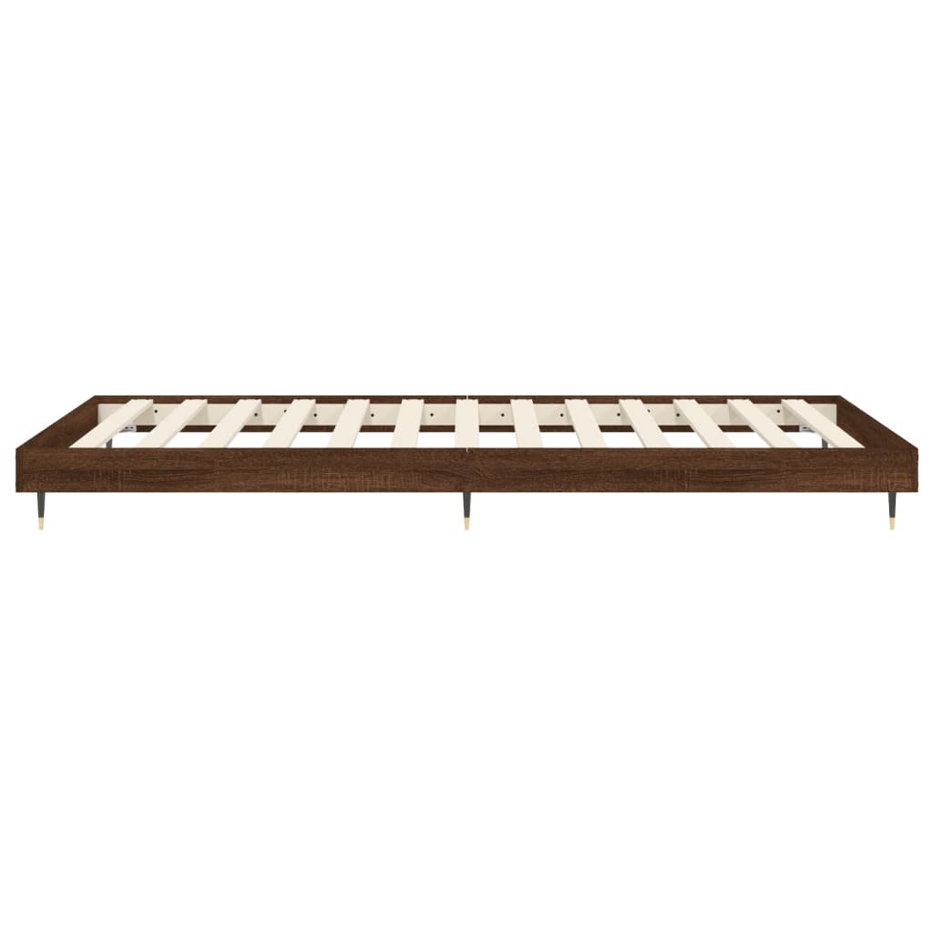 vidaXL Bedframe zonder matras bewerkt hout bruin eikenkleur 100x200 cm