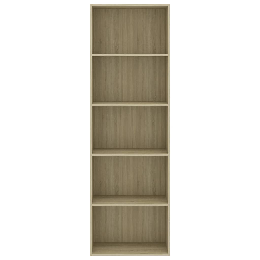 vidaXL Boekenkast met 5 schappen 60x30x189cm bewerkt hout sonoma eiken