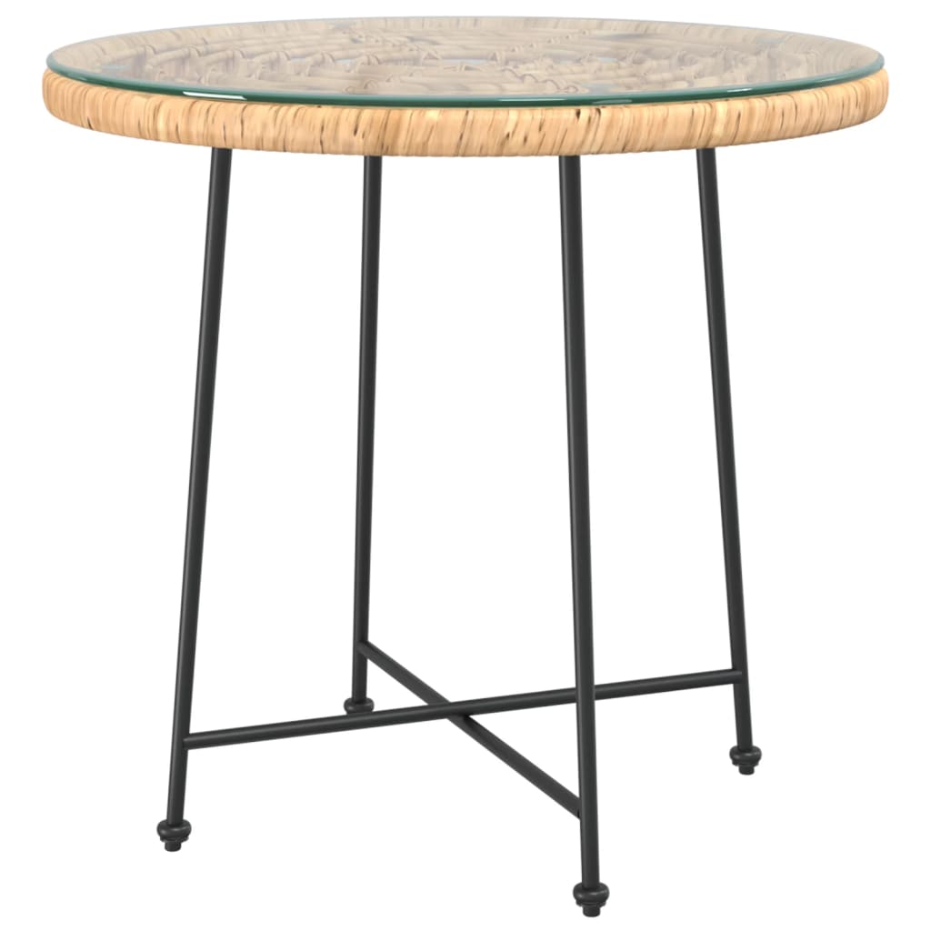 vidaXL Eettafel Ø80 cm gehard glas en staal