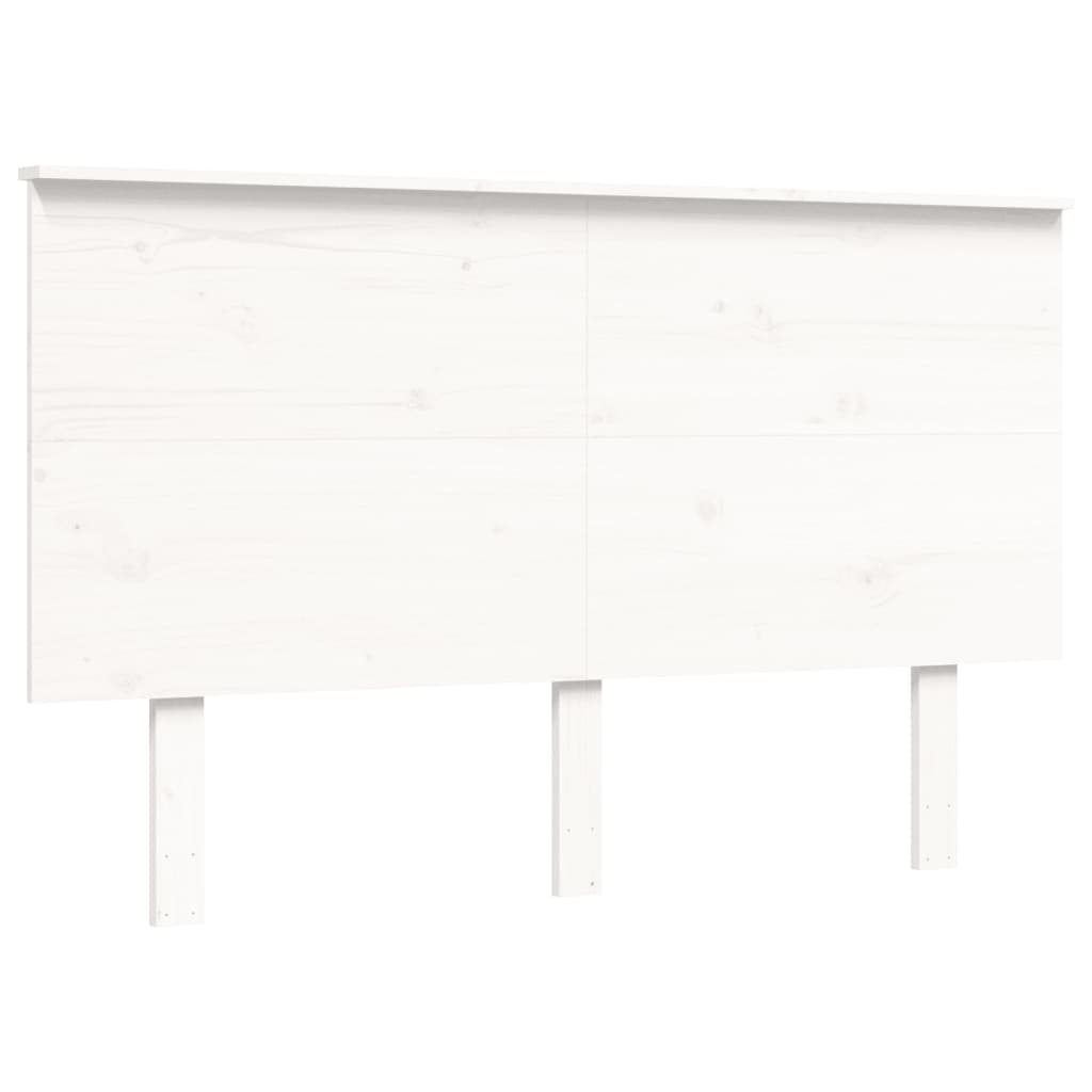 vidaXL Bedframe met hoofdbord massief hout wit