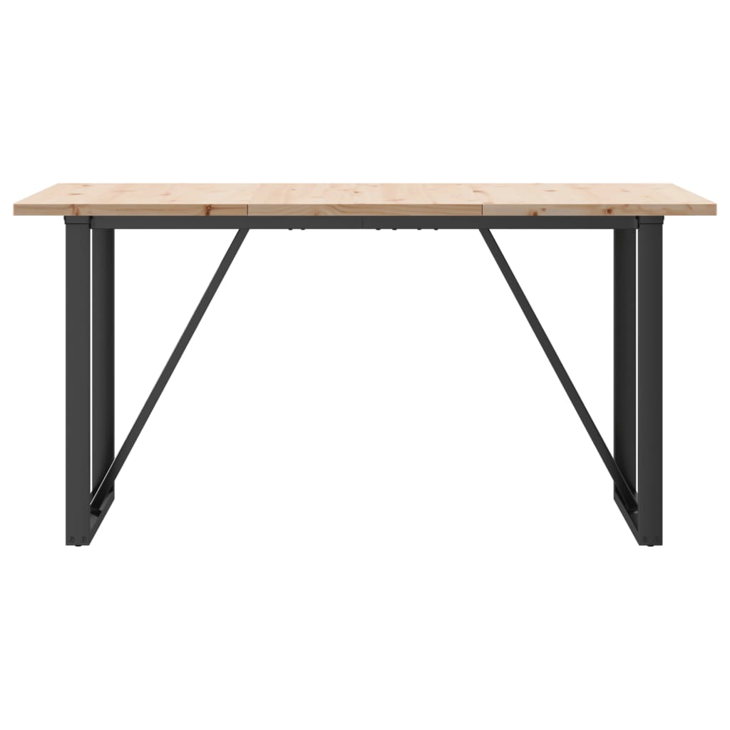 vidaXL Eettafel O-frame 160x80x75,5 cm massief grenenhout en gietijzer