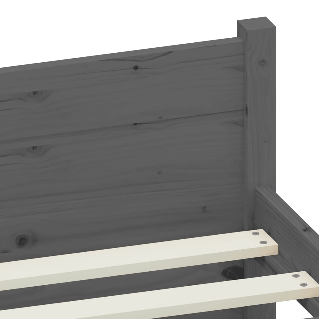 vidaXL Bedframe massief hout grijs 140x200 cm