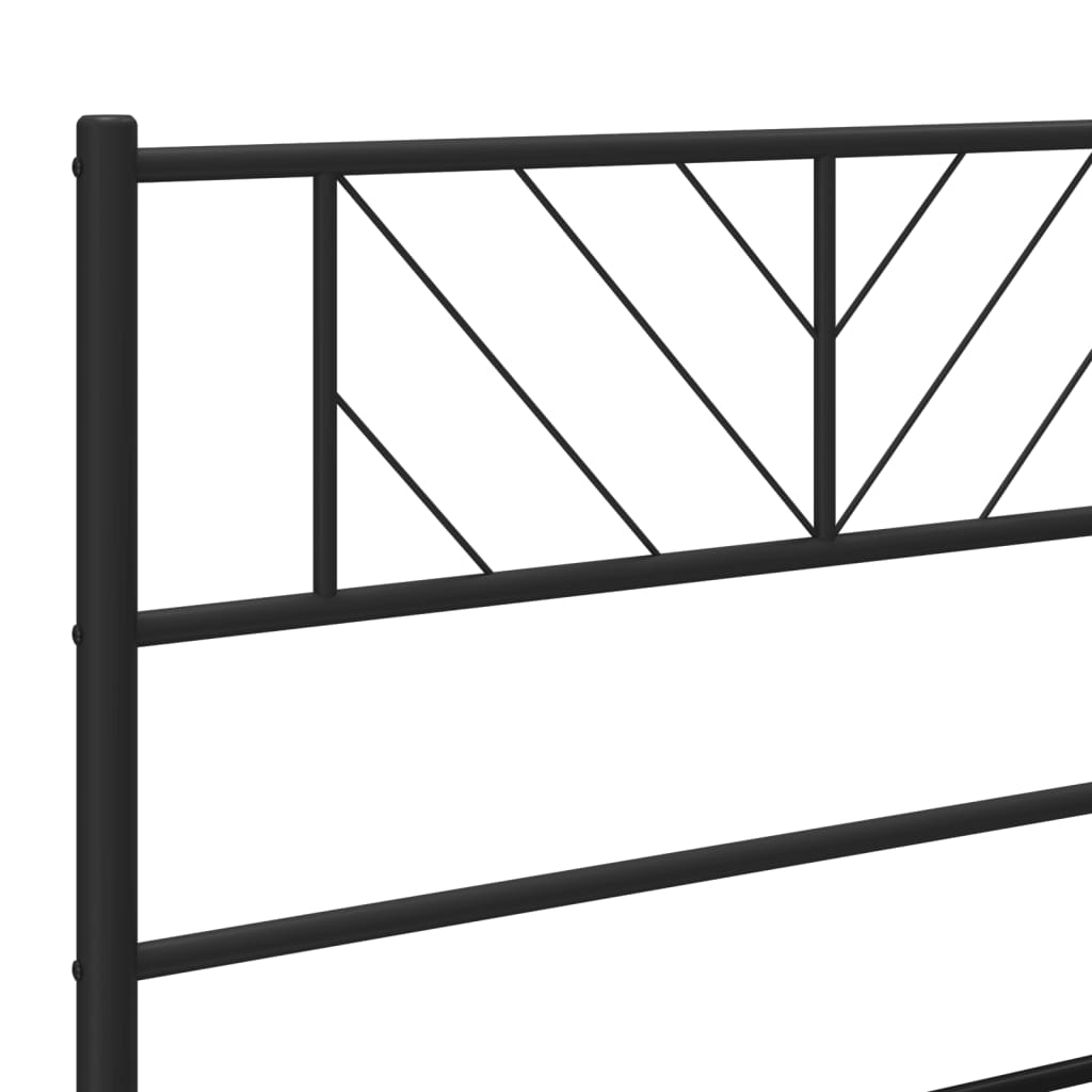 vidaXL Bedframe met hoofdbord metaal zwart 200x200 cm