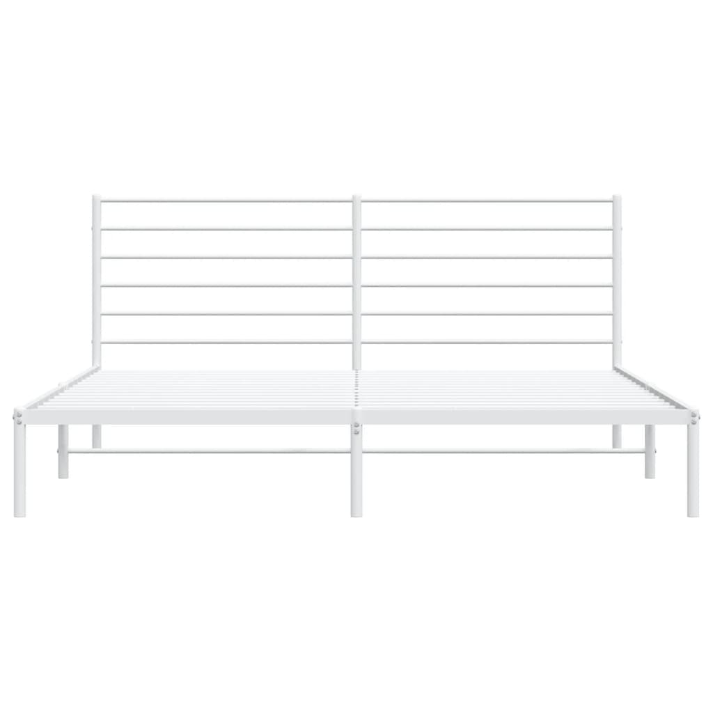 vidaXL Bedframe met hoofdbord metaal wit 183x213 cm