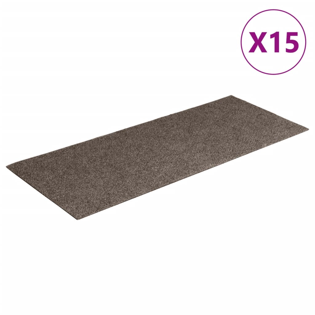 vidaXL 15 st Trapmatten zelfklevend rechthoekig 60x25 cm crèmekleurig