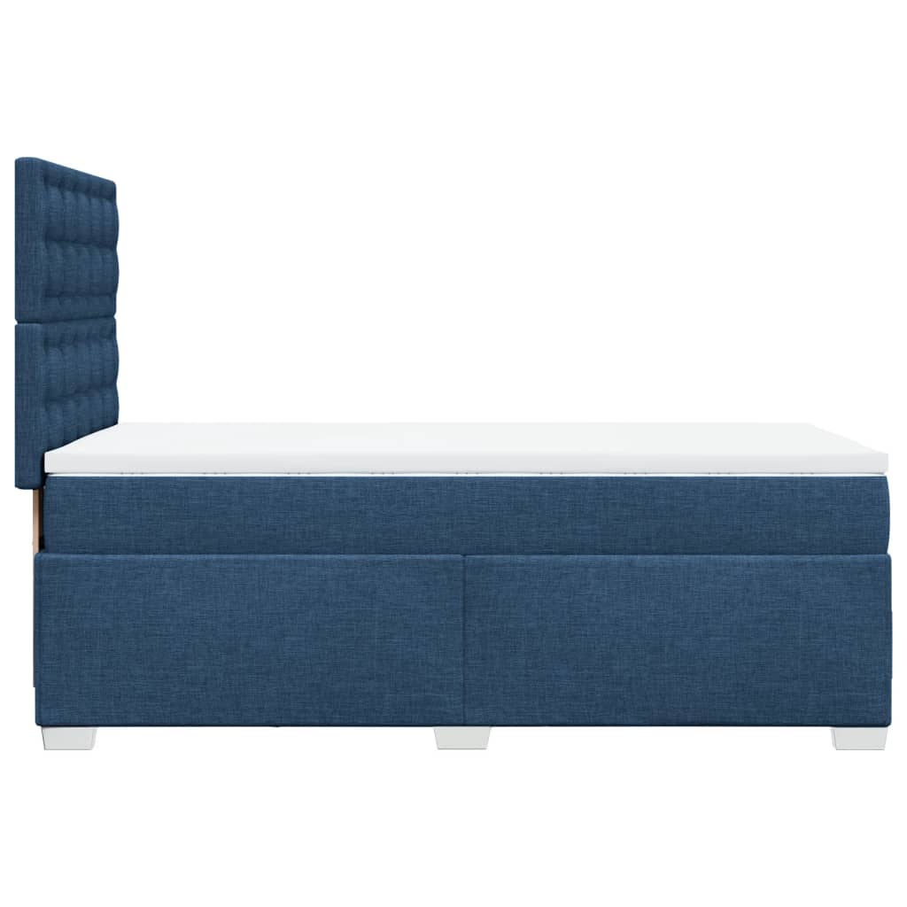 vidaXL Boxspring met matras stof blauw 90x190 cm