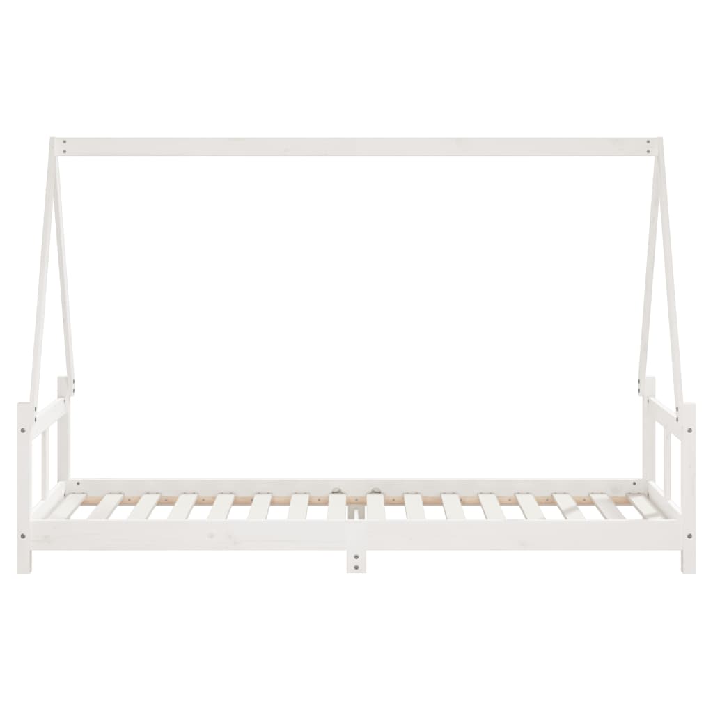 vidaXL Kinderbedframe 80x200 cm massief grenenhout wit